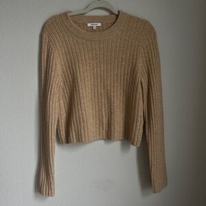 Madewell Tan Knit Crewneck Sweater
